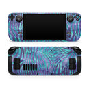Blue and Purple Watercolor Zebra Pattern // Vinyl Skin Wrap for Steam Deck OLED & Steam Deck (LCD) — Soft Matte or Ultra Gloss