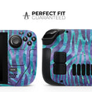 Blue and Purple Watercolor Zebra Pattern // Vinyl Skin Wrap for Steam Deck OLED & Steam Deck (LCD) — Soft Matte or Ultra Gloss