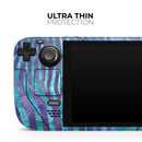 Blue and Purple Watercolor Zebra Pattern // Vinyl Skin Wrap for Steam Deck OLED & Steam Deck (LCD) — Soft Matte or Ultra Gloss