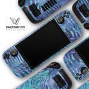 Blue and Purple Watercolor Zebra Pattern // Vinyl Skin Wrap for Steam Deck OLED & Steam Deck (LCD) — Soft Matte or Ultra Gloss