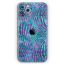 Blue and Purple Watercolor Zebra Pattern - Vinyl Skin Wrap for iPhone 17 Pro Max, 17 Pro, 17 Air, 17, 16 & All Models — Soft Matte or Ultra Gloss