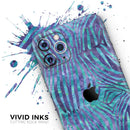 Blue and Purple Watercolor Zebra Pattern - Vinyl Skin Wrap for iPhone 17 Pro Max, 17 Pro, 17 Air, 17, 16 & All Models — Soft Matte or Ultra Gloss