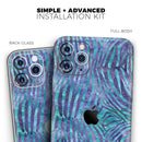 Blue and Purple Watercolor Zebra Pattern - Vinyl Skin Wrap for iPhone 17 Pro Max, 17 Pro, 17 Air, 17, 16 & All Models — Soft Matte or Ultra Gloss