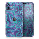 Blue and Purple Watercolor Zebra Pattern - Vinyl Skin Wrap for iPhone 17 Pro Max, 17 Pro, 17 Air, 17, 16 & All Models — Soft Matte or Ultra Gloss