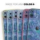 Blue and Purple Watercolor Zebra Pattern - Vinyl Skin Wrap for iPhone 17 Pro Max, 17 Pro, 17 Air, 17, 16 & All Models — Soft Matte or Ultra Gloss