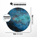 Blue and Teal Painted Universe// WaterProof Rubber Foam Backed Anti-Slip Mouse Pad for Home Work Office or Gaming Computer Desk