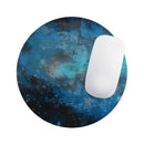 Blue and Teal Painted Universe// WaterProof Rubber Foam Backed Anti-Slip Mouse Pad for Home Work Office or Gaming Computer Desk