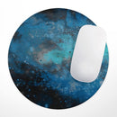 Blue and Teal Painted Universe// WaterProof Rubber Foam Backed Anti-Slip Mouse Pad for Home Work Office or Gaming Computer Desk
