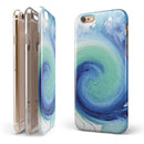 Blue and Teal Watercolor Swirl iPhone 6/6s or 6/6s Plus 2-Piece Hybrid INK-Fuzed Case