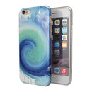 Blue and Teal Watercolor Swirl iPhone 6/6s or 6/6s Plus 2-Piece Hybrid INK-Fuzed Case