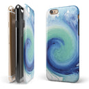 Blue and Teal Watercolor Swirl iPhone 6/6s or 6/6s Plus 2-Piece Hybrid INK-Fuzed Case