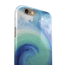 Blue and Teal Watercolor Swirl iPhone 6/6s or 6/6s Plus 2-Piece Hybrid INK-Fuzed Case