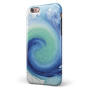 Blue and Teal Watercolor Swirl iPhone 6/6s or 6/6s Plus 2-Piece Hybrid INK-Fuzed Case