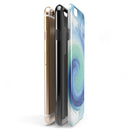 Blue and Teal Watercolor Swirl iPhone 6/6s or 6/6s Plus 2-Piece Hybrid INK-Fuzed Case