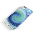 Blue and Teal Watercolor Swirl iPhone 6/6s or 6/6s Plus 2-Piece Hybrid INK-Fuzed Case