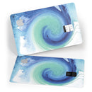 Blue and Teal Watercolor Swirl - Premium Protective Decal Skin-Kit for the Apple Credit Card