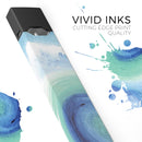 Blue and Teal Watercolor Swirl - Premium Decal Protective Skin-Wrap Sticker compatible with the Juul Labs vaping device