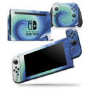 Blue and Teal Watercolor Swirl - Skin Wrap Decal for Nintendo Switch Lite Console & Dock - 3DS XL - 2DS - Pro - DSi - Wii - Joy-Con Gaming Controller