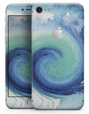 Blue and Teal Watercolor Swirl - Skin-kit for the iPhone 8 or 8 Plus