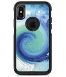 Blue and Teal Watercolor Swirl - iPhone X OtterBox Case & Skin Kits