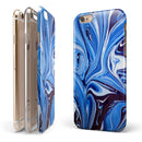 Blue and White Blended Paint iPhone 6/6s or 6/6s Plus 2-Piece Hybrid INK-Fuzed Case