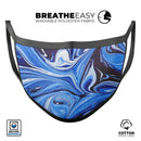 Blue and White Blended Paint - Made in USA Mouth Cover Unisex Anti-Dust Cotton Blend Reusable & Washable Face Mask with Adjustable Sizing for Adult or Child