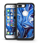 Blue and Purple Watercolor Peacock Feathers - iPhone 7 or 7 Plus Commuter Case Skin Kit
