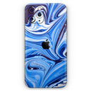 Blue and White Blended Paint  - Protective Skin Wrap & Decal – Compatible with iPhone SE to iPhone 17 Pro Max (All Models)