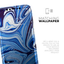 Blue and White Blended Paint  - Protective Skin Wrap & Decal – Compatible with iPhone SE to iPhone 17 Pro Max (All Models)