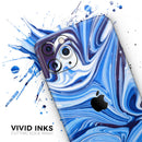Blue and White Blended Paint  - Protective Skin Wrap & Decal – Compatible with iPhone SE to iPhone 17 Pro Max (All Models)