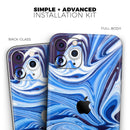 Blue and White Blended Paint  - Protective Skin Wrap & Decal – Compatible with iPhone SE to iPhone 17 Pro Max (All Models)