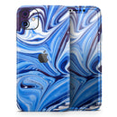 Blue and White Blended Paint  - Protective Skin Wrap & Decal – Compatible with iPhone SE to iPhone 17 Pro Max (All Models)