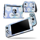 Blue and White Watercolor Flower Print Pattern - Skin Wrap Decal for Nintendo Switch Lite Console & Dock - 3DS XL - 2DS - Pro - DSi - Wii - Joy-Con Gaming Controller