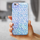 Blue and White Watercolor Leaves Pattern iPhone 6/6s or 6/6s Plus 2-Piece Hybrid INK-Fuzed Case