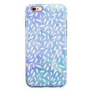 Blue and White Watercolor Leaves Pattern iPhone 6/6s or 6/6s Plus 2-Piece Hybrid INK-Fuzed Case