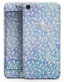 Blue and White Watercolor Leaves Pattern - Skin-kit for the iPhone 8 or 8 Plus