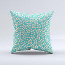 Blue and Yellow Floral Pattern V43 ink-Fuzed Decorative Throw Pillow