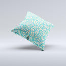 Blue and Yellow Floral Pattern V43 ink-Fuzed Decorative Throw Pillow