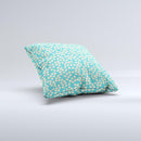 Blue and Yellow Floral Pattern V43 ink-Fuzed Decorative Throw Pillow