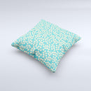 Blue and Yellow Floral Pattern V43 ink-Fuzed Decorative Throw Pillow