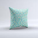 Blue and Yellow Floral Pattern V43 ink-Fuzed Decorative Throw Pillow