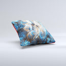 Blue and Yellow Vivid Fumes Ink-Fuzed Decorative Throw Pillow