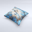 Blue and Yellow Vivid Fumes Ink-Fuzed Decorative Throw Pillow