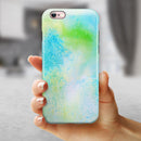 Blue to Green 4221 Absorbed Watercolor Texture iPhone 6/6s or 6/6s Plus 2-Piece Hybrid INK-Fuzed Case