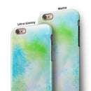Blue to Green 4221 Absorbed Watercolor Texture iPhone 6/6s or 6/6s Plus 2-Piece Hybrid INK-Fuzed Case
