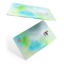 Blue to Green 4221 Absorbed Watercolor Texture - Premium Protective Decal Skin-Kit for the Apple Credit Card