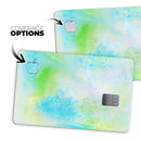 Blue to Green 4221 Absorbed Watercolor Texture - Premium Protective Decal Skin-Kit for the Apple Credit Card