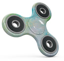 Blue to Green 4221 Absorbed Watercolor Texture Full-Body Fidget Spinner Skin-Kit