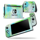 Blue to Green 4221 Absorbed Watercolor Texture - Skin Wrap Decal for Nintendo Switch Lite Console & Dock - 3DS XL - 2DS - Pro - DSi - Wii - Joy-Con Gaming Controller
