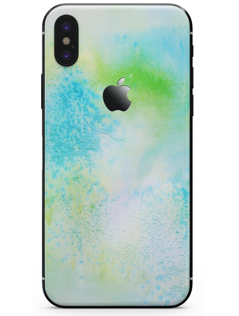 Blue to Green 4221 Absorbed Watercolor Texture - iPhone X Skin-Kit